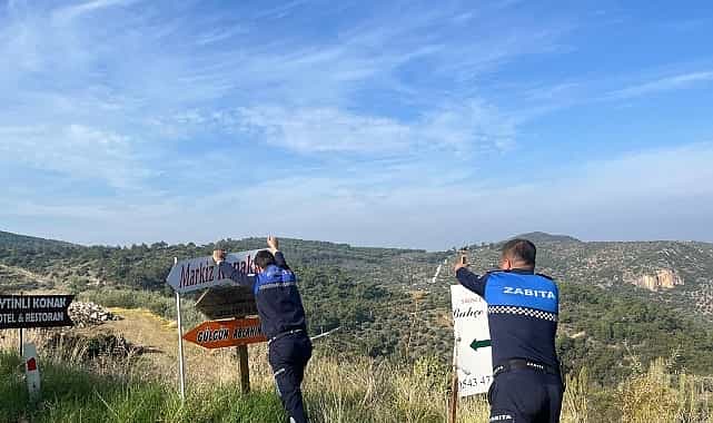 efes selcukta goruntu kirliligi yaratan tabelalar kaldiriliyor