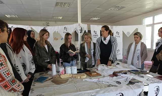 eude ataturk temali tahta kalip baski sanati atolye calismasi yapildi