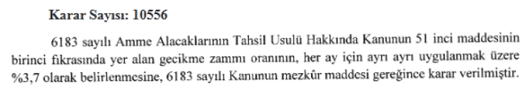 Amme Alacaklarına Uygulanan Gecikme Zammı ve Tecil Faizinde Güncelleme