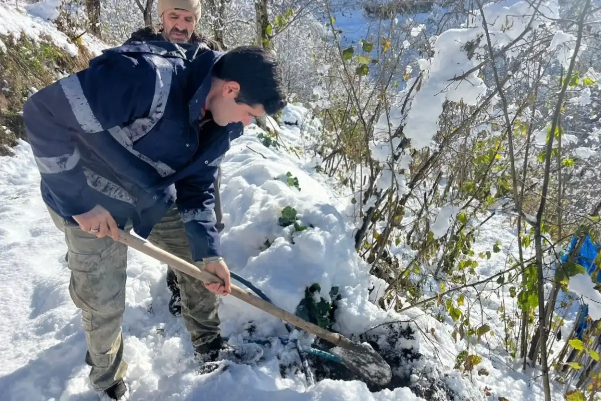 Ordu’nun Yüksek Kesimlerinde Su Hatları Dondu