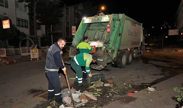 keciorende pazarlarin ardindan hijyen seferberligi